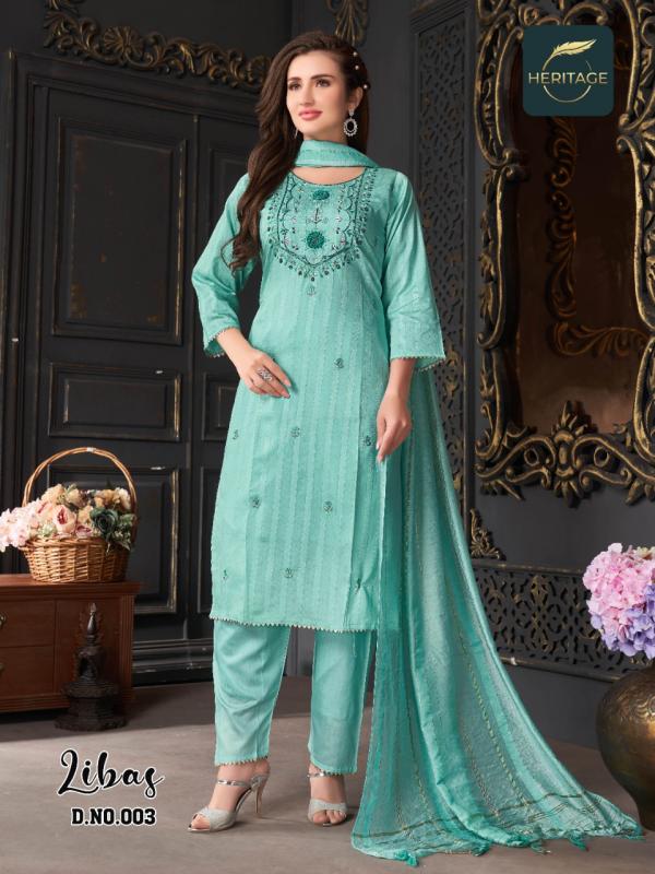 Heritage Libas Chanderi silk Designer Exclusive Readymade Suit